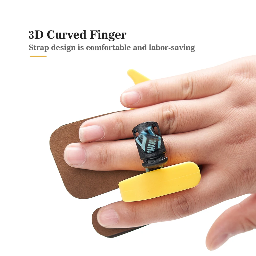 Genuine Cowhide Finger Tab Right Handed Finger Guard Archery Shooting Hunting Supplies Beginner Children
