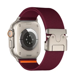 Braided Elastic Nylon Strap for S10 42mm (WineRed)