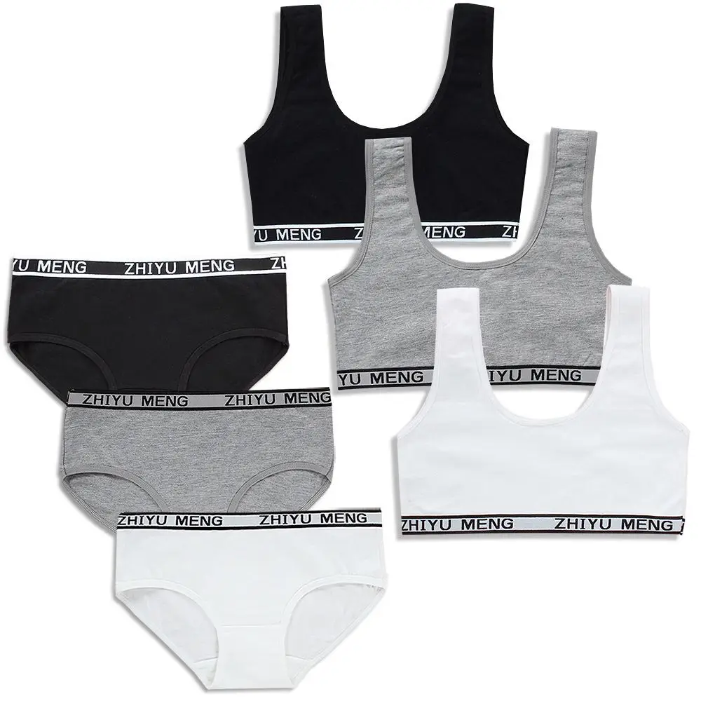 Training Bras Set Girls Teenage Cotton Tank Tops for 8-14 Years girls underwear kids underwear kids underwear sets women bra set