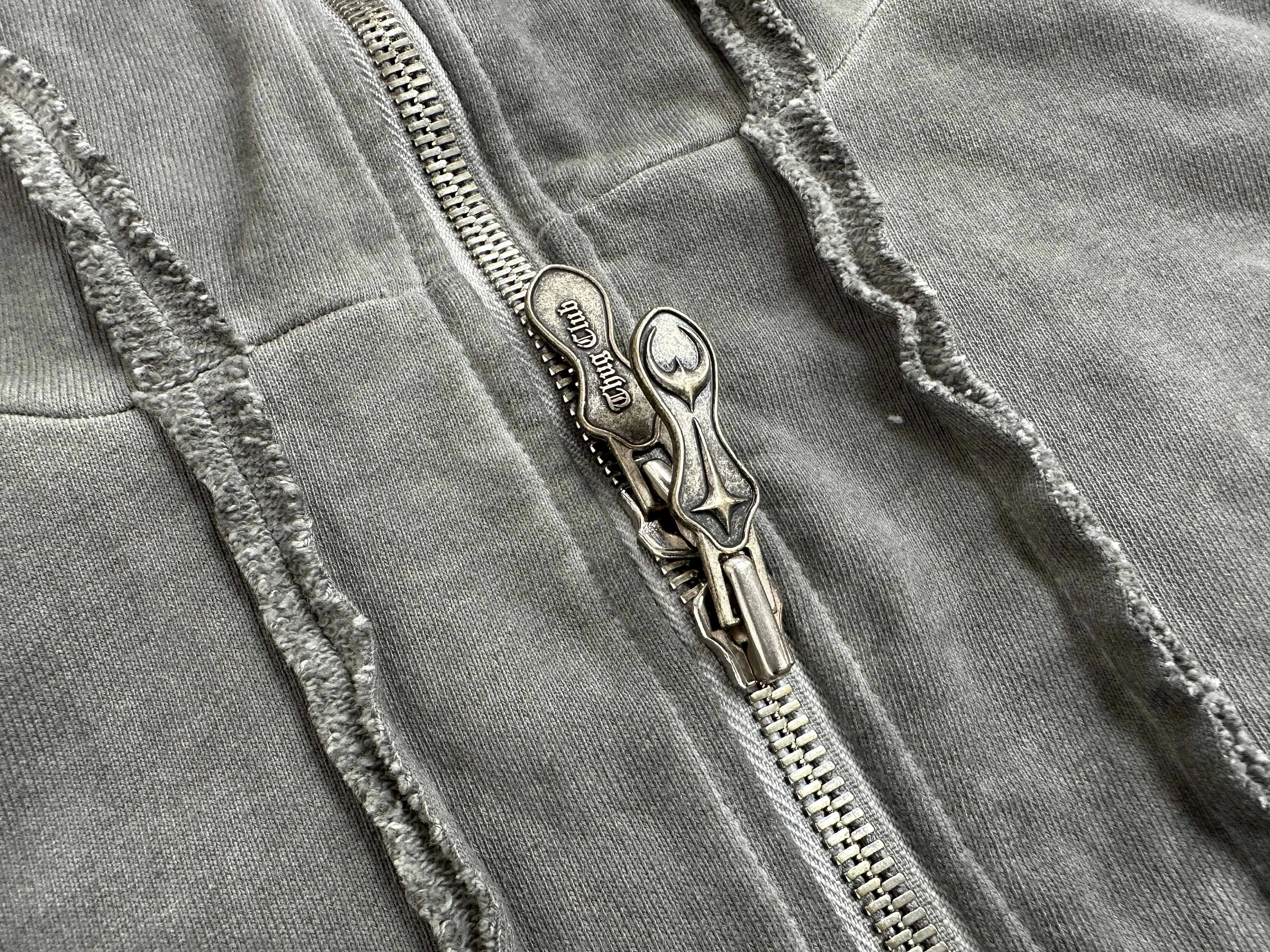 New 2023 Men Zipper Metal Thug Club Holes Hoodies Pockets