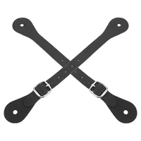 2Pcs Adjustable Riding Belt Spurs Straps Western Boot Blousers Cowboy Horse Riding Crops Accessories Durable Leather For Women 1