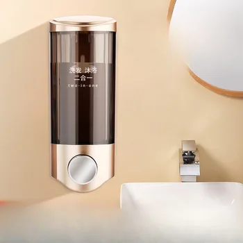 กล่องเครื่องจ่ายสบู่เหลวเจลทำความสะอาดมือแบบไม่พันติดผนังกล่องสบู่แชมพูห้องน้ำและอุปกรณ์อาบน้ำ 1