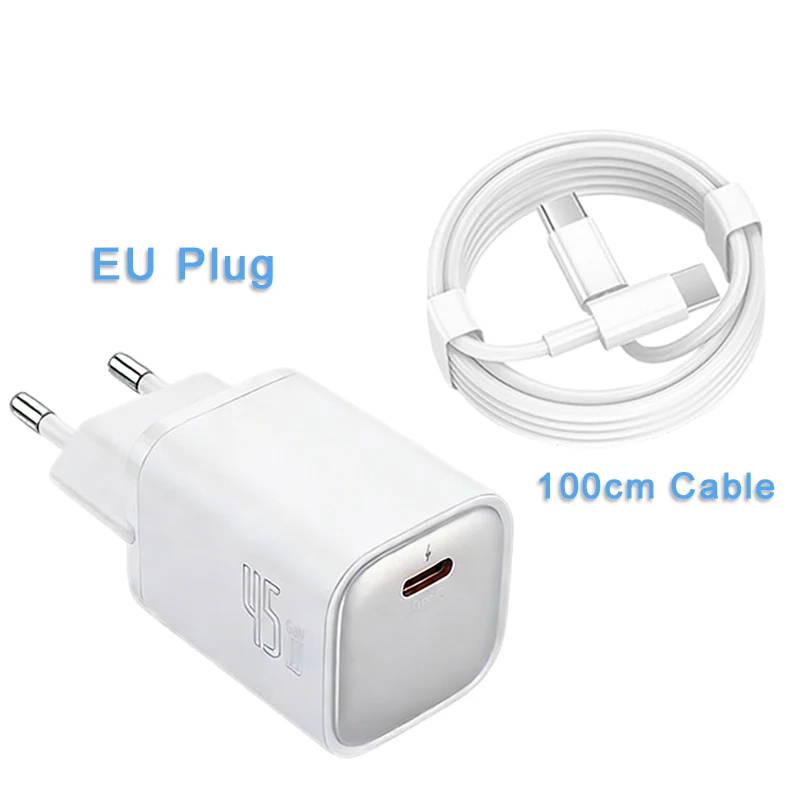 45W GaN Fast Charging Power Adapter with Type-C Cable