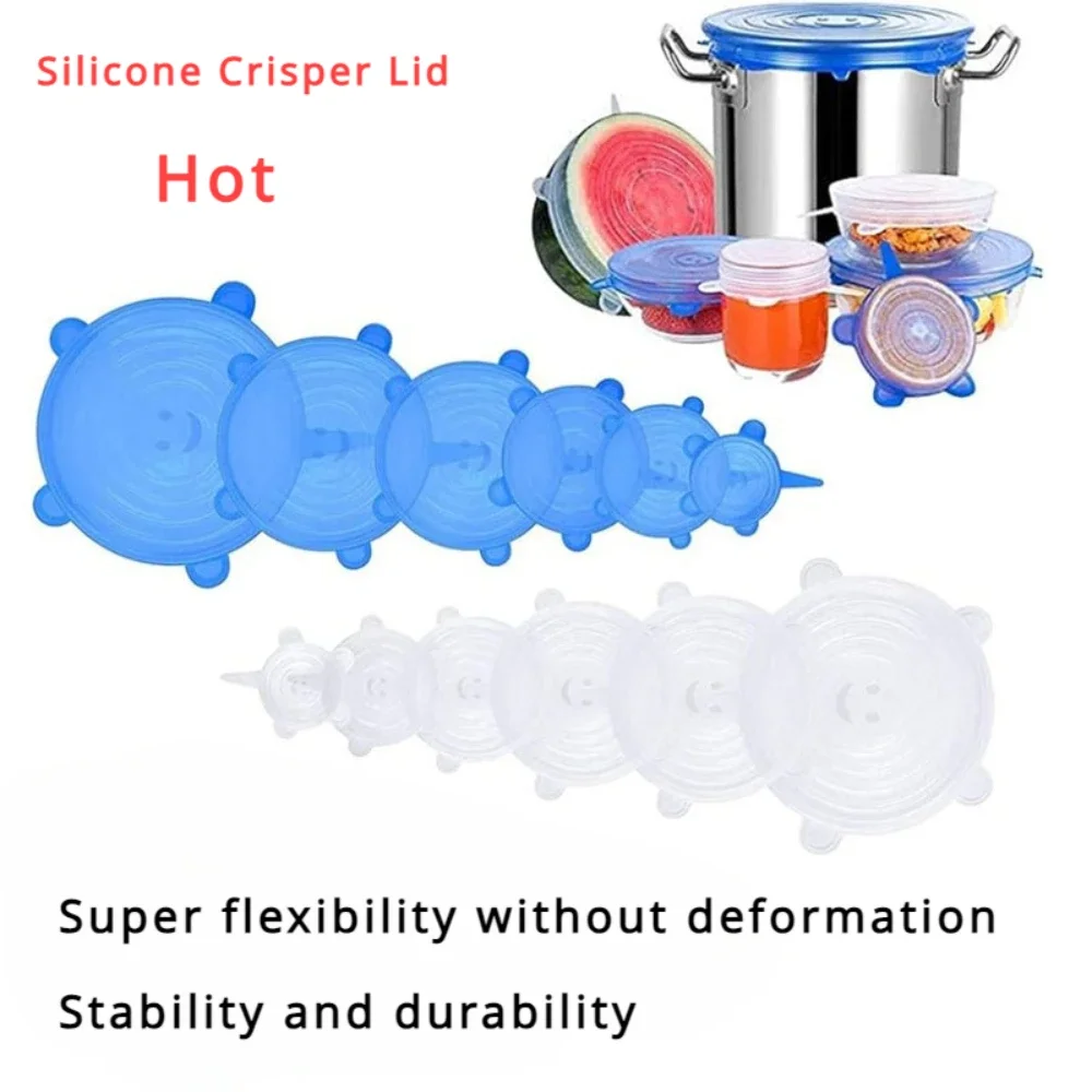 For Kitchen Accessory Storage Food Cover Plastic Accessories Fridge General Silicone Refrigerator Dishes Container Adaptive Home
