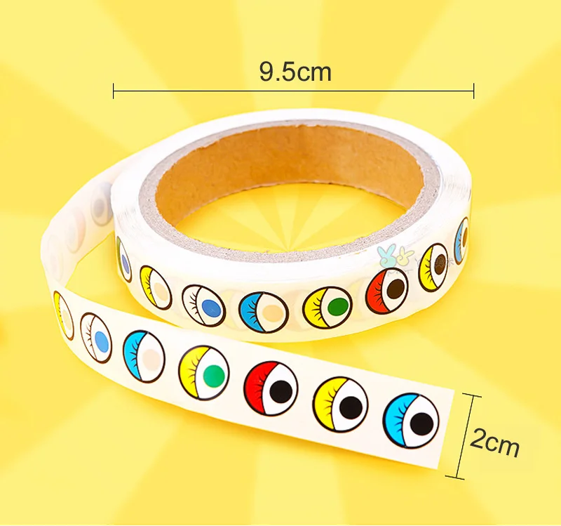 1000Pcs/Roll Cartoon Eyes Nose Mouth Stickers With Self Adhesive Children\'s Handmade DIY Creative Materials Decoration