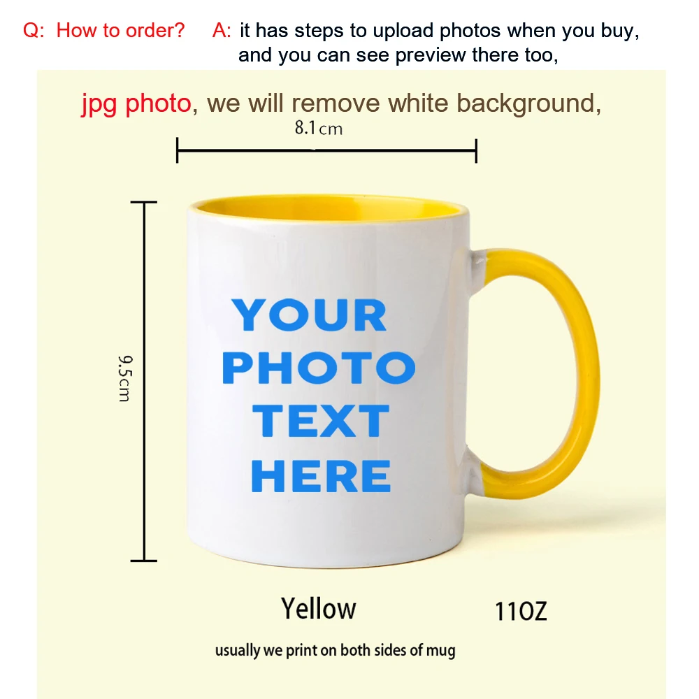 Customized Photo Mug: Personalized Name, Image & Text - Perfect Gift for Mother's Day or Weddings