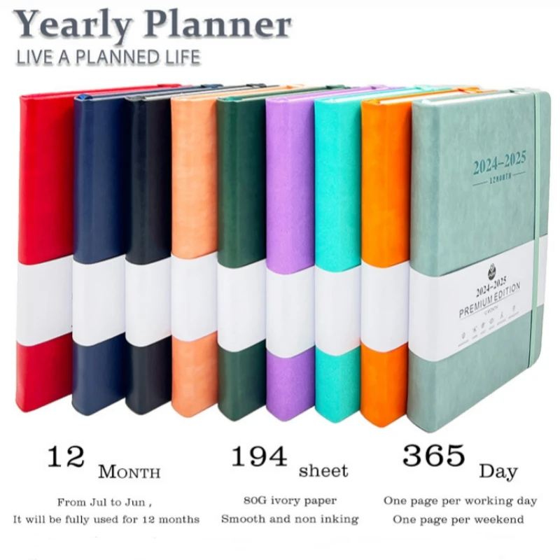 

Блокнот-планировщик формата А5 на 2024-2025, Ежедневник а5, блокнот-планировщик на 365 дней, практичные блокноты и журналы, принадлежности