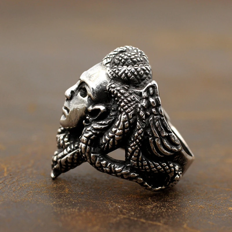 一点物　vintage silver ring skull medusa 16号 Obelius | Vintage Silver-tone Medusa Signet Ring | In stock