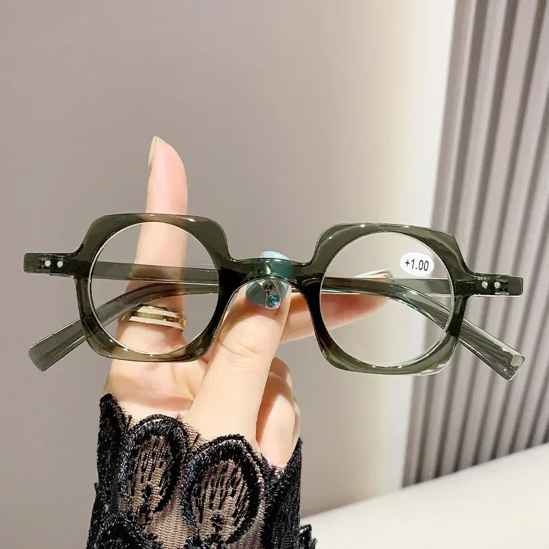 Stylish Unisex Blue Light Blocking Reading Glasses - Retro Small Round Frame