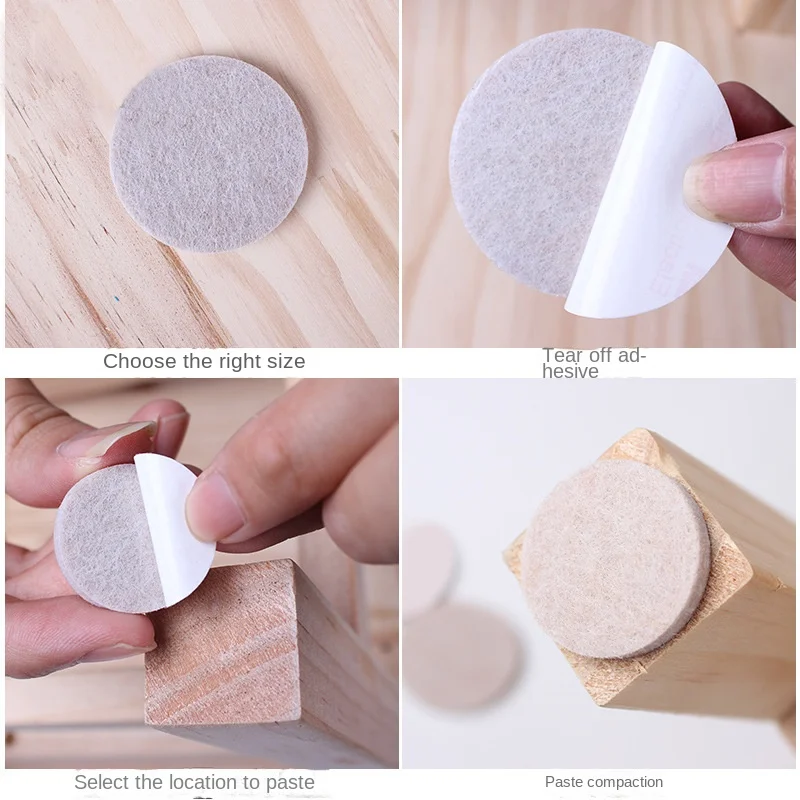 Furniture Leg Pads 72pcs Self Adhesive Felt Chair Leg Pads Wood Floor Protectors Table Leg Covers Round Bottom Anti-Slip Pads Set