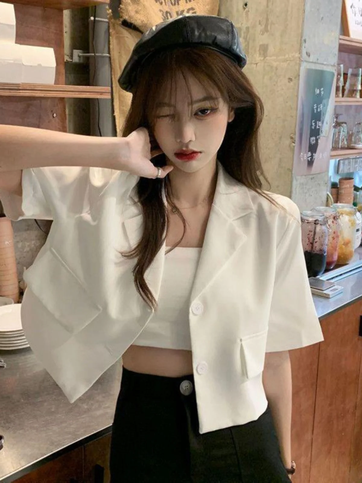 Polyester Women's Summer Blazer Suit Jacket