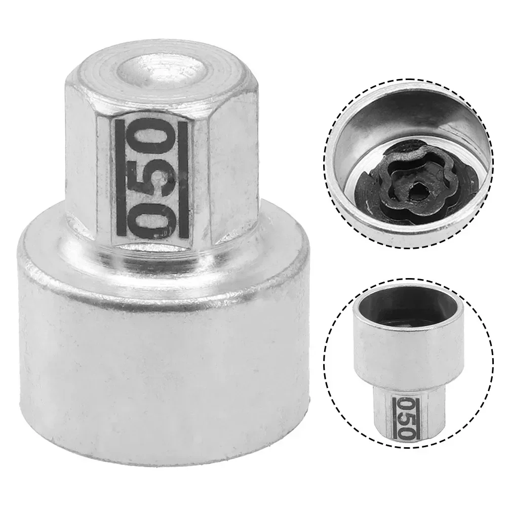 Tire Wheel Lock Anti Theft Screw Bolt 50 Key Socket For BMW F20/F21 Silver Steel Auto Accessories Tools