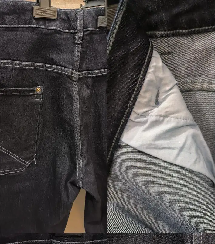 Oversized plus Size jeans men's loose straight-leg Summer men's long pants 50 52 54 56 jeans Black Large size jeans 170KG 5