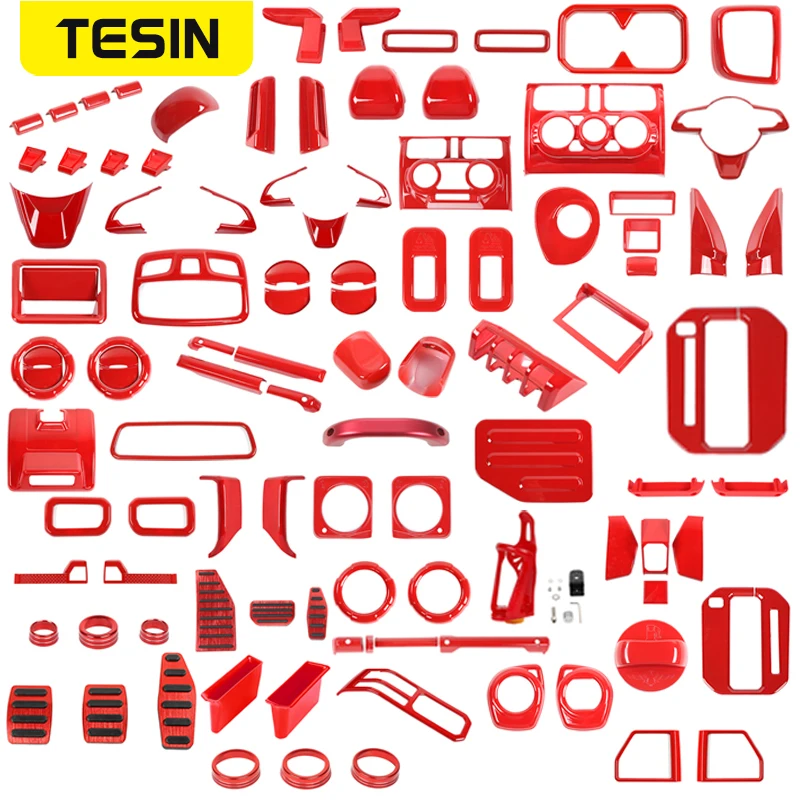 TESIN Rosso Decorazione di Interni Auto Copertura Adesivi Trim per Suzuki Jimny JB64 JB74 2019 2020 2021 2022 2023 2024 Up Accessori - immagine 6