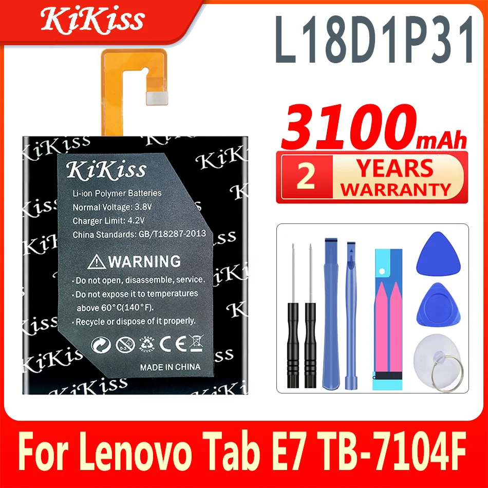 

3800mAh KiKiss L18D1P31 Battery for Lenovo TAB E7 TB-7104F TABe7 Mobile Phone High Capacity Batteries