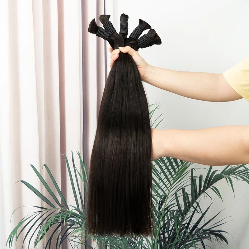 Real Remy Beauty Virgin Straight 100% Human hair Braiding No Weft Hair Bulk Bundles Extensions 18-30 inch Human Hair Extensions