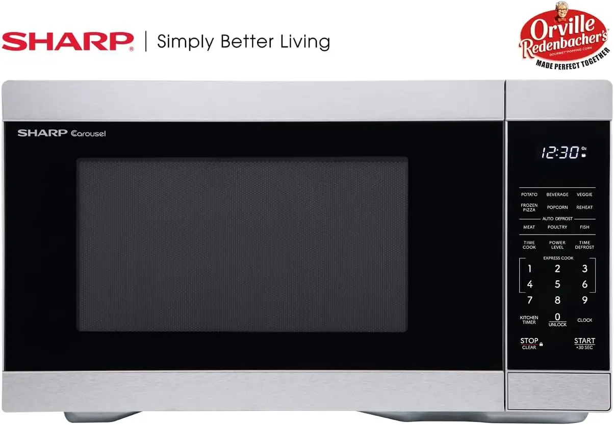SMC1162KS Oven with Removable 12.4" Carousel Turntable,Orville Redenbacher's Certified, Cubic Feet Countertop Microwave,1.1 CuFt 2