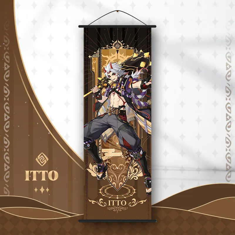 Genshin Impact Scroll Canvas Painting - Anime Wall Art Home Decor