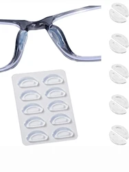 Comfort Grip Silicone Eyewear Nose Pads (5 Pairs, Black/White) (White-One board)
