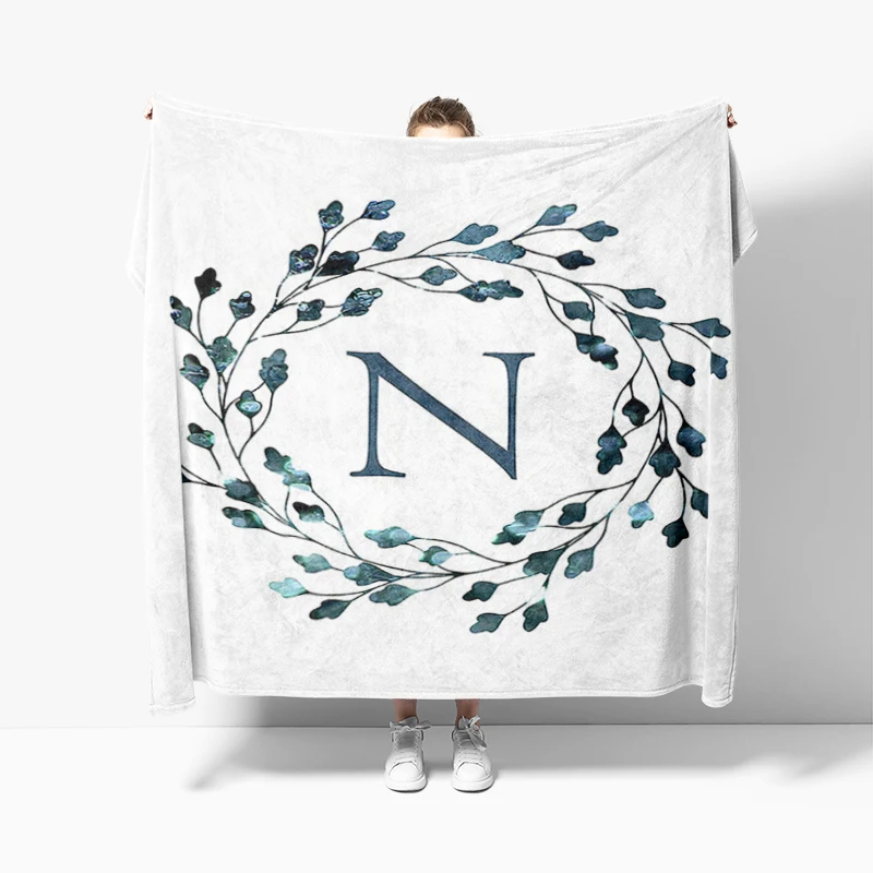 Home decoration Letter wreath plush Sofa blanket anime Bedspread on the bed anime fluffy soft blankets thick blanket for winter
