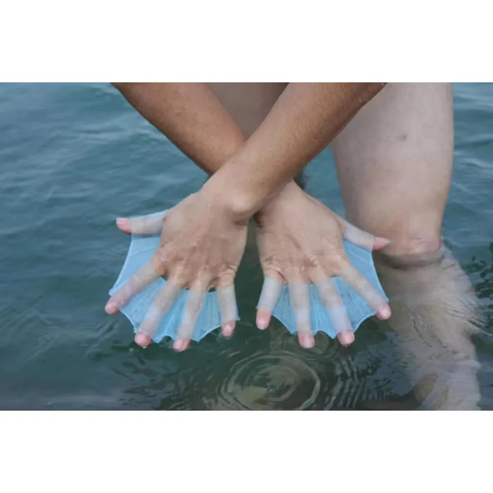 Swim Hand Paddles Swimming Finger Webbed Gloves 2 Pcs