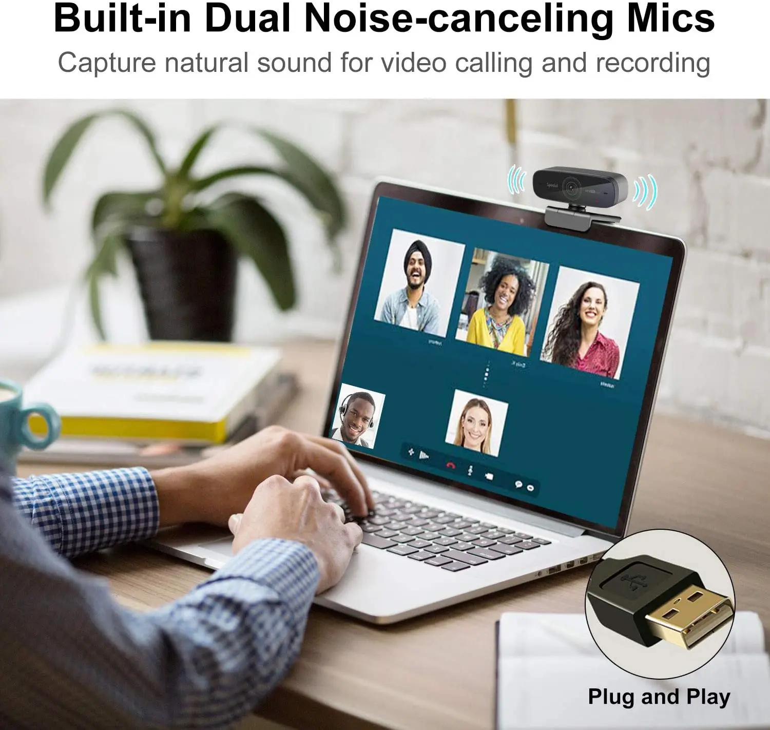 1080P HD USB Streaming Webcam with Microphone for Computer