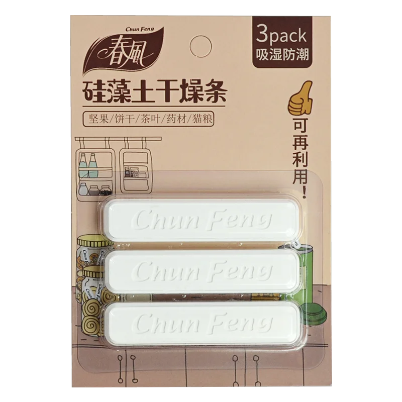 3Pcs/Set Unique Drying Strip Diatomaceous Earth Food Drying Strip Wide Application Safe No Odor Kitchen Moisture Repellent