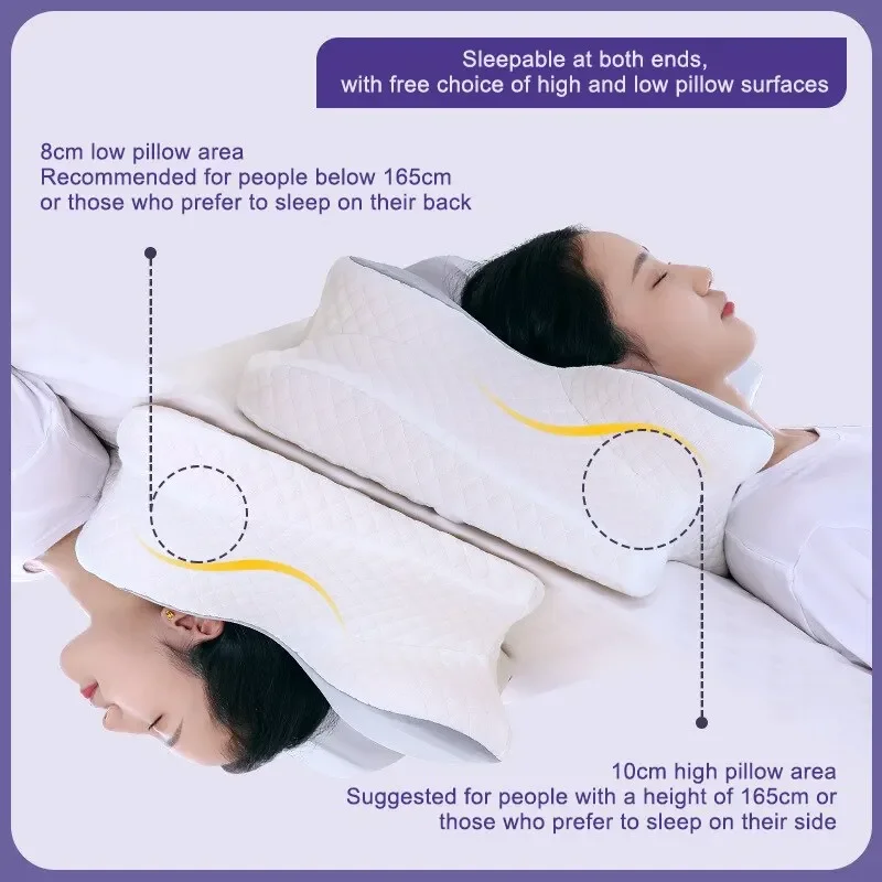 Memory Foam Pillows Butterfly Shaped Relaxing Cervical Slow Rebound Neck Pillow Pain Relief Sleeping Orthopedic Pillow Beding 4