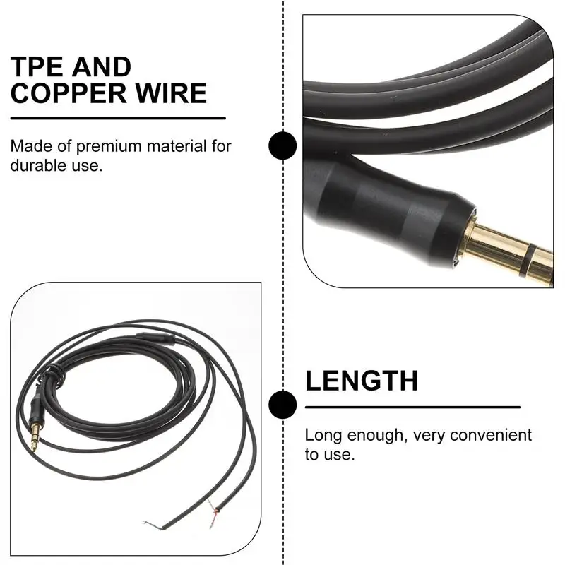 Nuovo cavo di manutenzione per auricolari in filo di rame privo di ossigeno di alta qualità da 1.5M per cavo per cuffie sostitutivo fai da te cavo Audio da 3.5mm