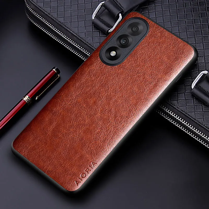 Luxury Leather Business Phone Case - Premium Solid Color Soft TPU & Hard PC Cover