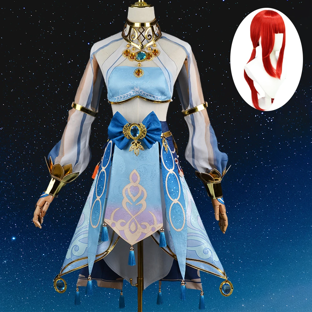 thumbnail image 1 of Juego de cosplay Nilou Genshin Impact, disfraz completo, uniforme para mujer, peluca sintética resistente al calor, trajes de anime para fiesta de Halloween, 1 of 5