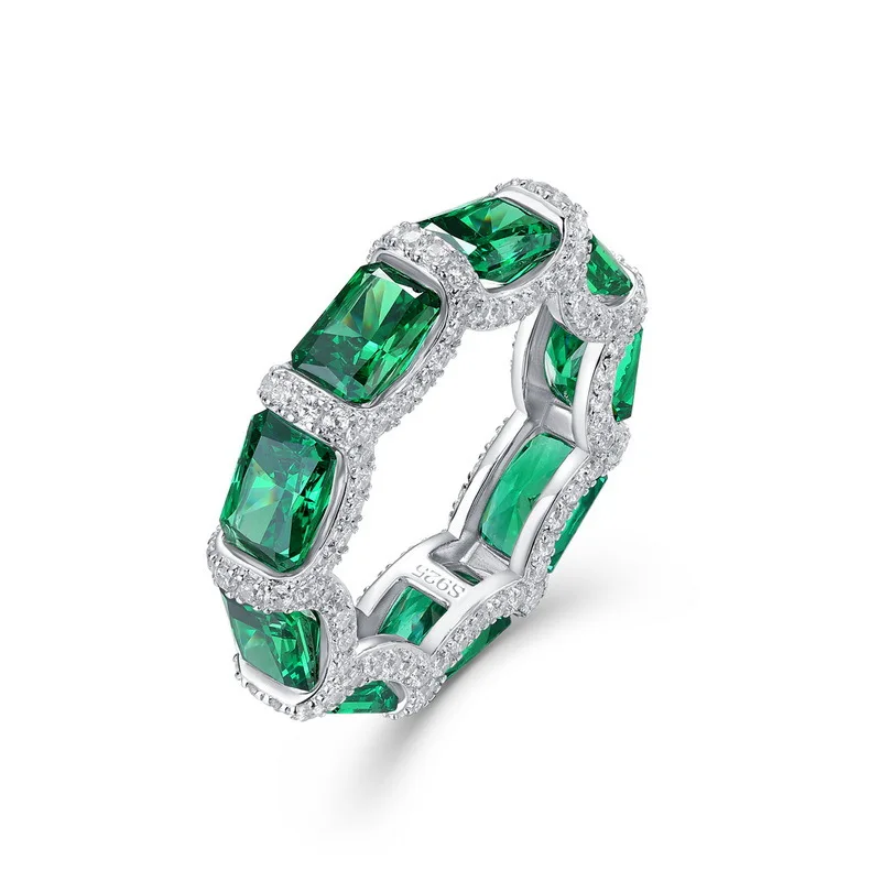 

Emerald Full Rings High Carbon Women's Wedding Fashion Finger Rings
