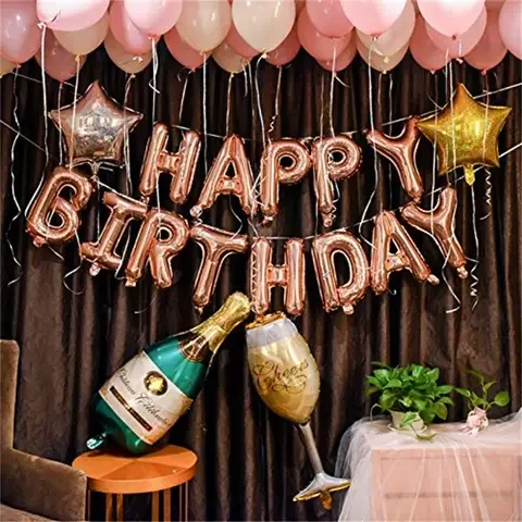 

Balloon Party Supplies Decor Happy Birthday Kids Baby Shower Rose Gold Alphabet Letters Air Balloon Globos Balloon Party Balloon