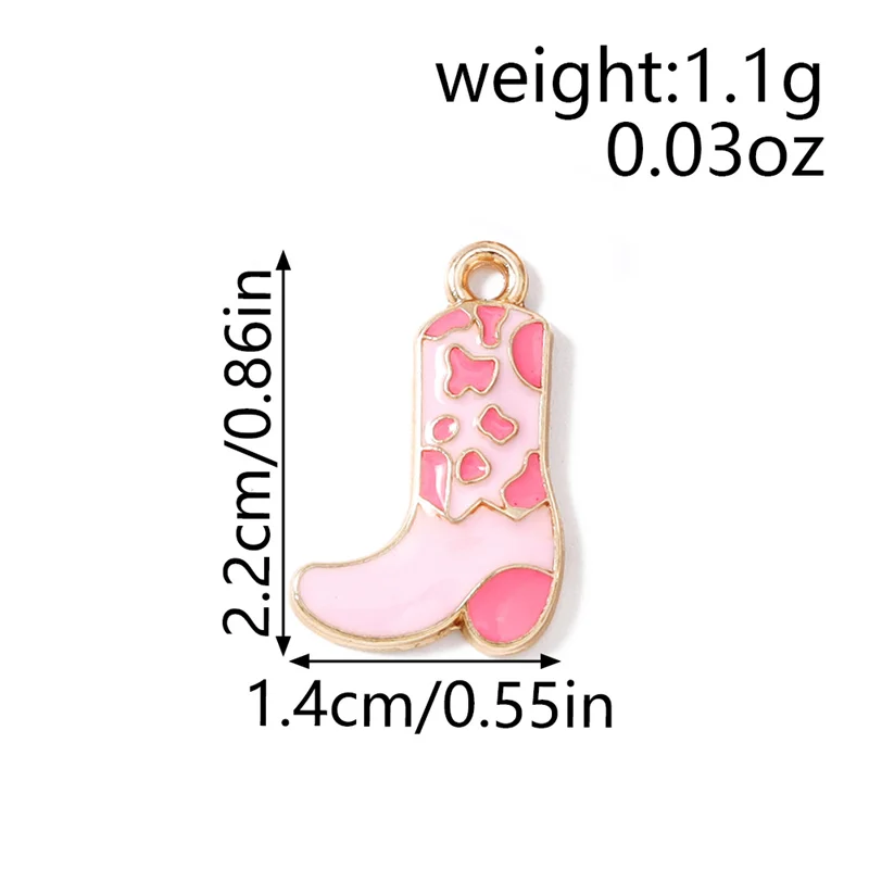 Leslie 10 Stück hübsche Mädchen-Cowboystiefel und Hut-Charms-Anhänger für Schmuckherstellung, Halskette, Ohrringe, DIY, Cowgirl-Hut-Charm, Geschenke – Detail 5