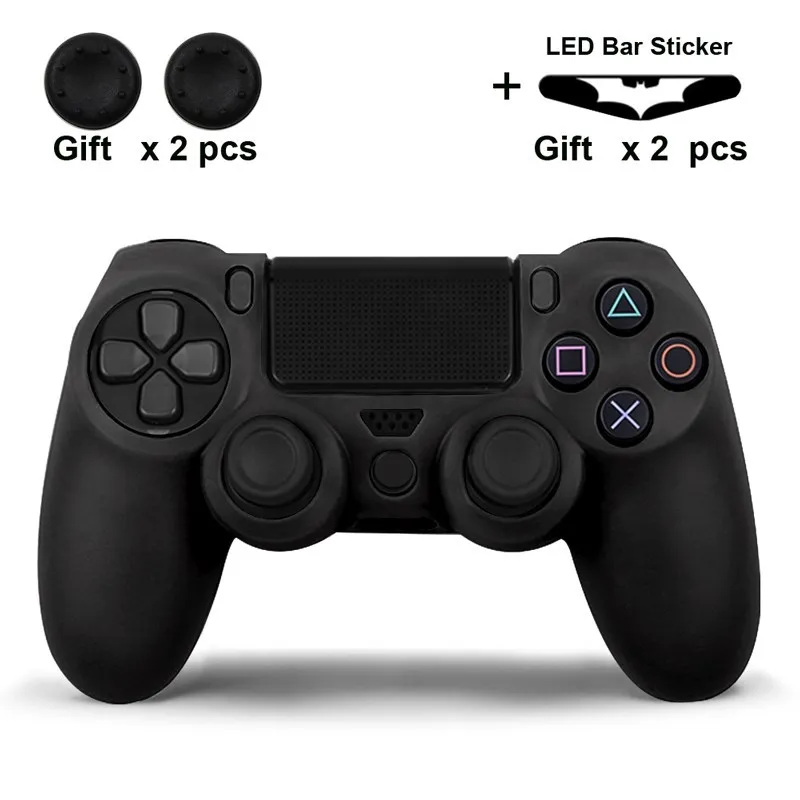 Silicone Protective Cover Skin for PS4 Game Controller with Thumb Grip Accessories