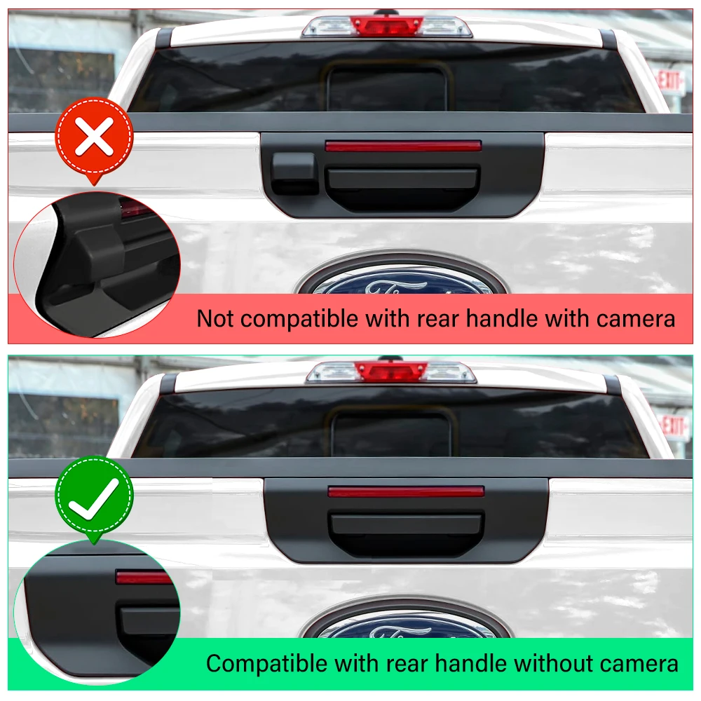 ABS Car Tailgate Cover For Ford Ranger T9 2023 2024 XLT XL XLS Matte Black Rear Door Handle Bowl Trims 4x4 Next Gen Accessories