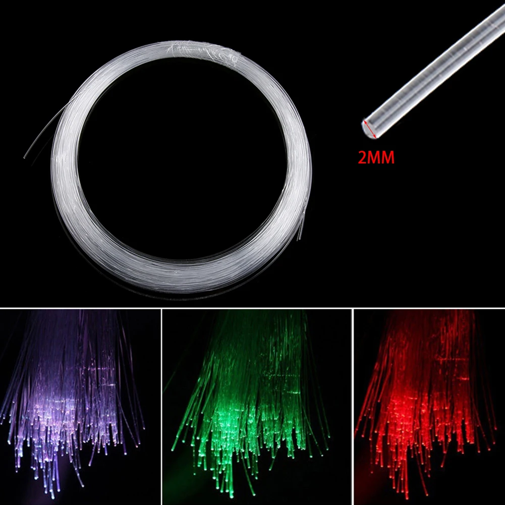 1/2/3 M PMMA Side Glow Optic Fiber Cable 2MM Diameter Car LED Glow Lights Bright Garden Lighting Decoration Illuminator