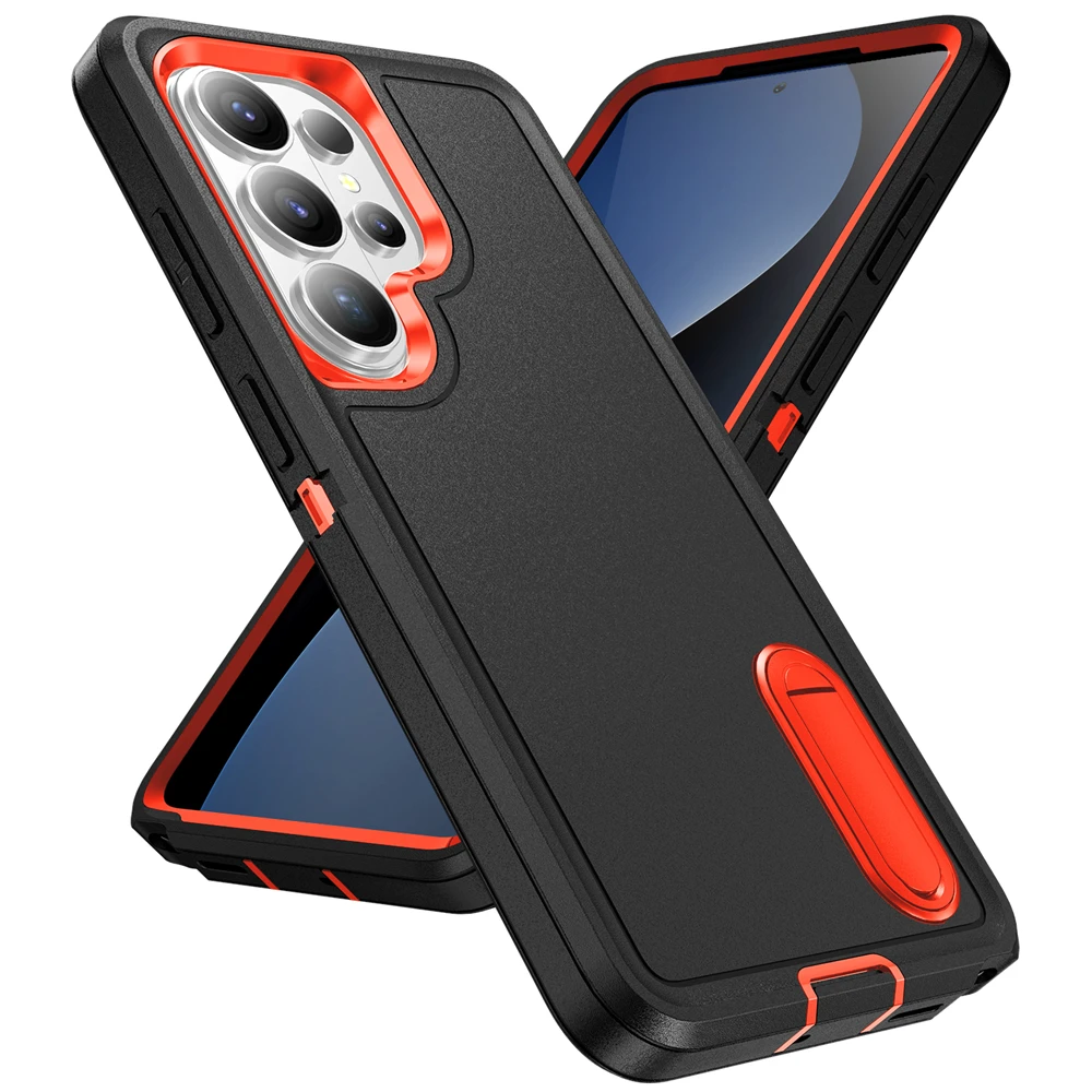 3-in-1 Shockproof Stand Case - Heavy Duty Rugged Hybrid Military Cover
