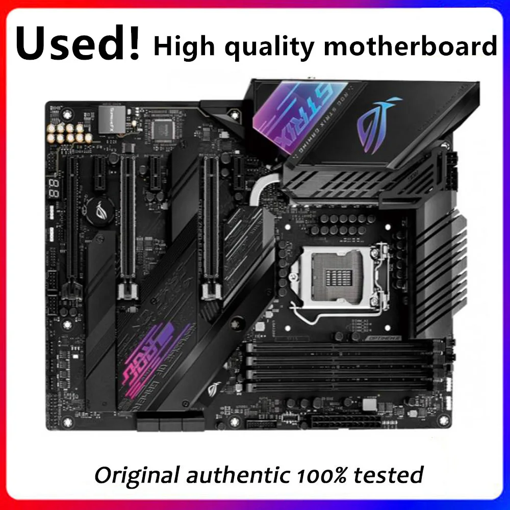 Utilizzato Per Asus Rog Strix Z490-E Gaming Desktop Originale Per Scheda Madre Intel Z490 Ddr4 Pci-E4.0 Supporto Lga 1200 I9 10900K 10Th