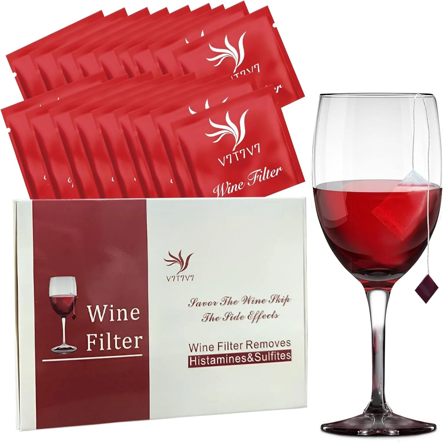 18 pieces of wine purifier wine sulfite filter remove sulfites and histamine eliminate dizziness headache prevent aller wine filter