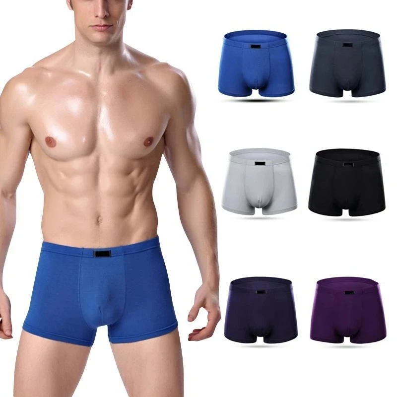 

Sexy underwear cueca boxer Men plus size Solid Men's Clothing boxers panties shorts Sexy fat guy 100kg mens shorts bamboo fiber