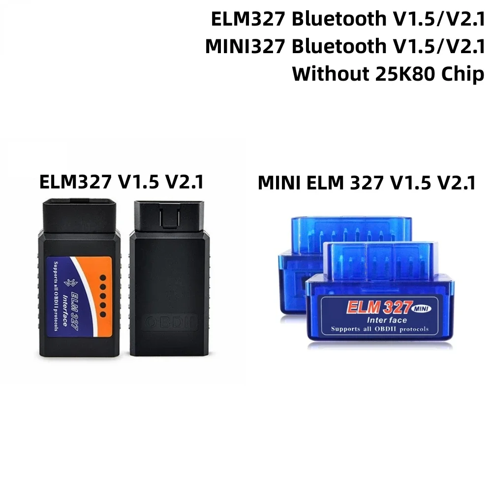 Elm 327 Versione Bluetooth Strumenti Diagnostici Obd2 Scanner Obd 2 Elm327/ Mini Elm327 V1.5 V2.1 Senza Chip 25 K80