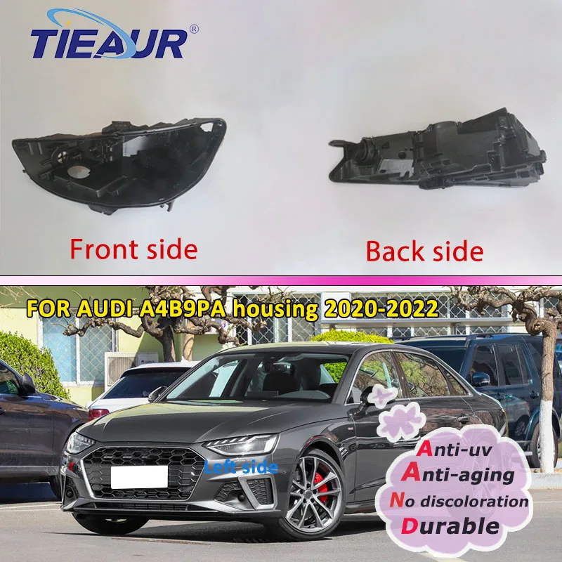 

Задняя крышка абажура для Audi A4B9PA 2020 2021 2022, основа для корпуса фары, Пластиковый черный инструмент для замены автомобиля