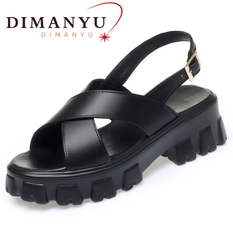 

DIMANYU Women Summer Sandals 2024 New Genuine Leather Ladies Sandals Roman Large Size 41 42 43 Platform Fashion Sandals Women