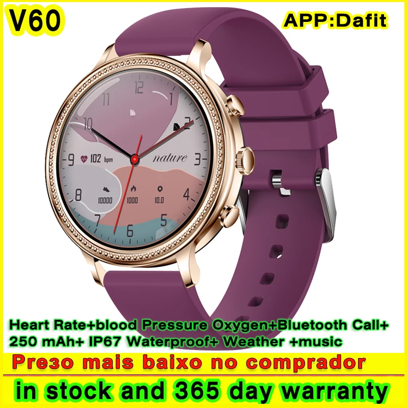 

Женские Смарт-часы V60 с Bluetooth, пульсометром и оксиметром