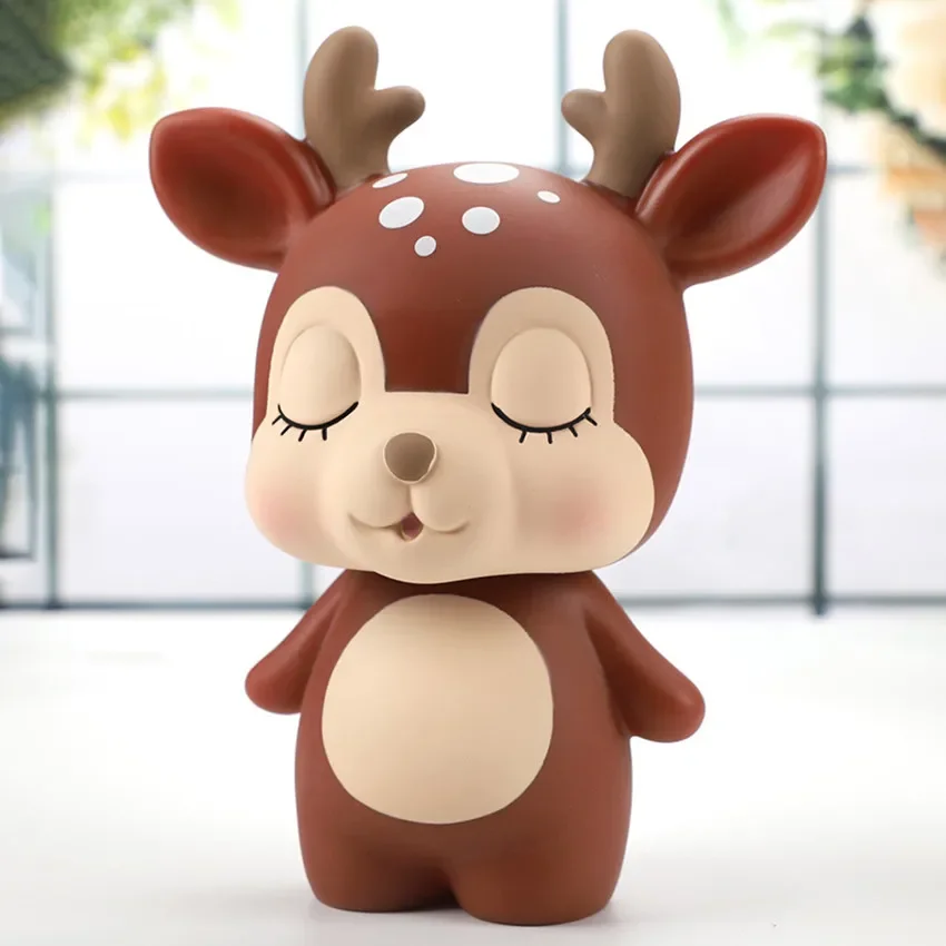 1PC Cartoon Deer Piggy Bank High Capacity Children Money Boxes Drop-resistant Piggy Banks Coin Bank Decoration Ornaments Gifts 5