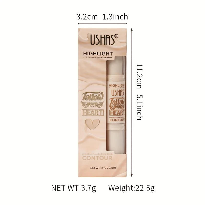 2 IN 1 Shimmer Bronzers Contour Stick Waterproof Multi-purpose Highlighter Shaping Shadow Face Modify Concealer Pen