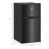 HOMCOM 3.2 Cu.Ft Mini Fridge with Freezer, Double Door Compact Refrigerator with Adjustable Thermostat, Shelf and Reversible Doo 3