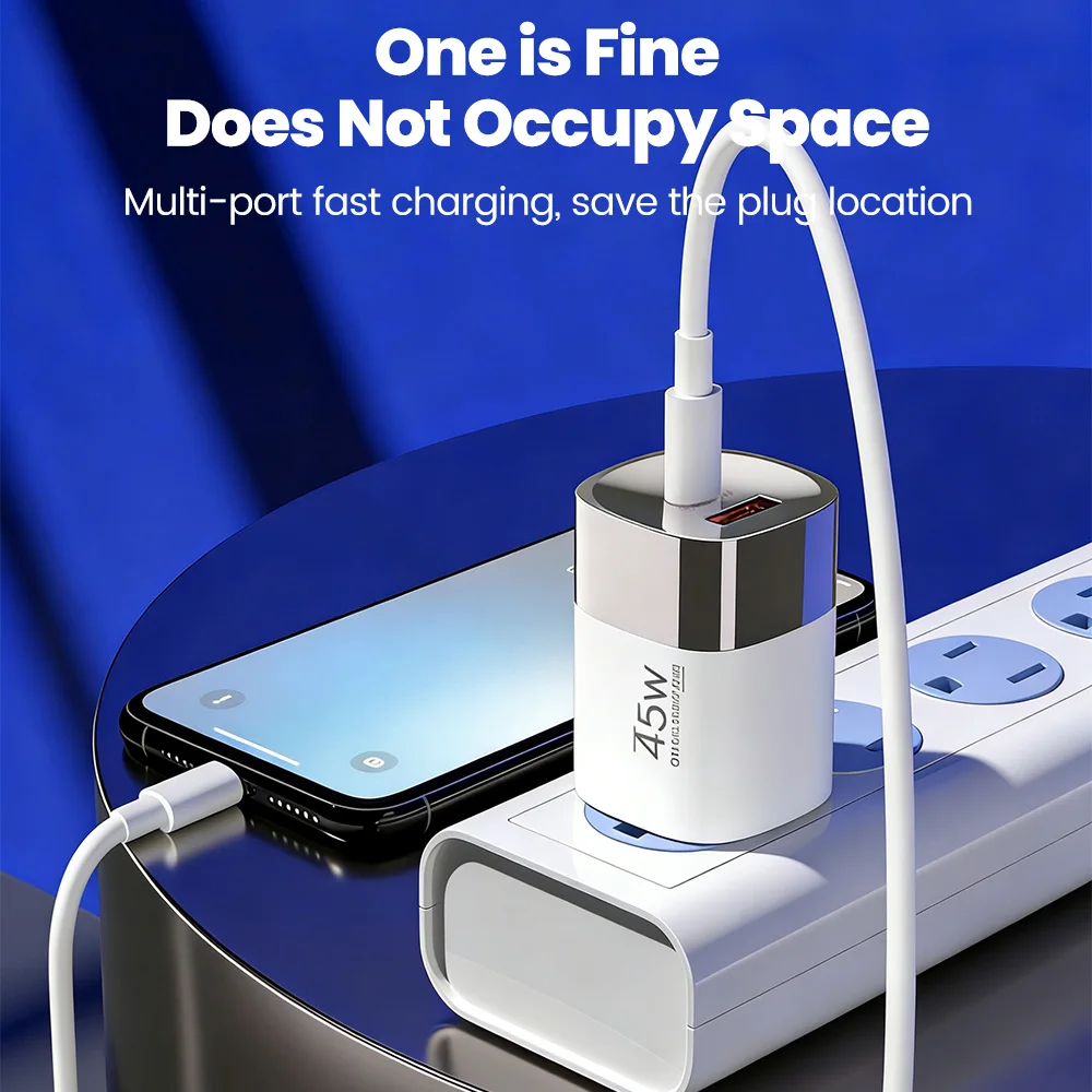 Caricatore USB 45W Ricarica Rapida Tipo C per iPhone 17 16 15 Samsung Galaxy S25 S24 Xiaomi Adattatore PD - Image 2