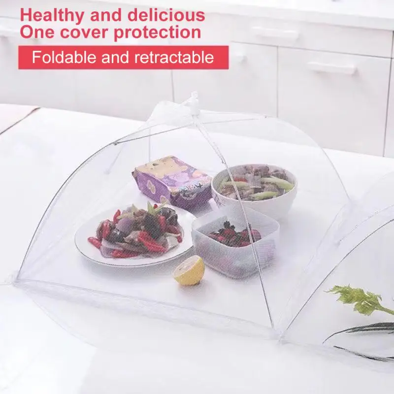 Food Covers Mesh Foldable Kitchen Anti Fly Mosquito Tent Dome Net Umbrella Picnic Protect Dish Cover Kitchen Accessories Tool food cover
